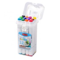 12 colors paint marker pens sketch art markers for children student drawing water colour brush pen dual tip markers wholesale