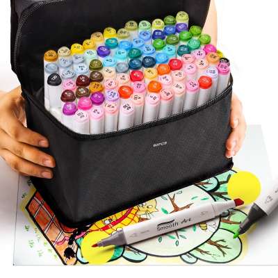 24 to 200  Watercolors Fine Chisel Tip Design Permanent Alcohol based Double Ended Dual Brush Loose Art Markers set