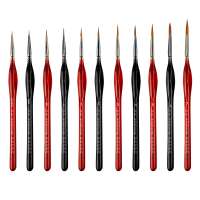 Art Supply Paint Brushes Set Triangular Grip Paintbrushes Wolf Hair Artist Wooden Paint Brushes for Oil Watercolor Painting