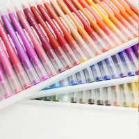 Custom Logo 24/48 Pack Children's Coloring Paint Flexible Nylon Brush Tips Dual Brush Pen Set Watercolor Art Marker