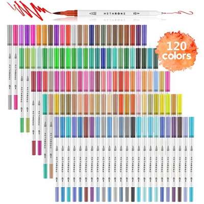 Dual Brush Pen Art Marker pen 48Pcs Brush and Fine Tip Watercolor Brush Pens Set